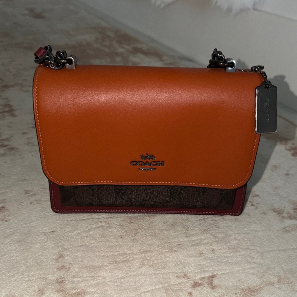 Coach Orange and Brown Crossbody Bag